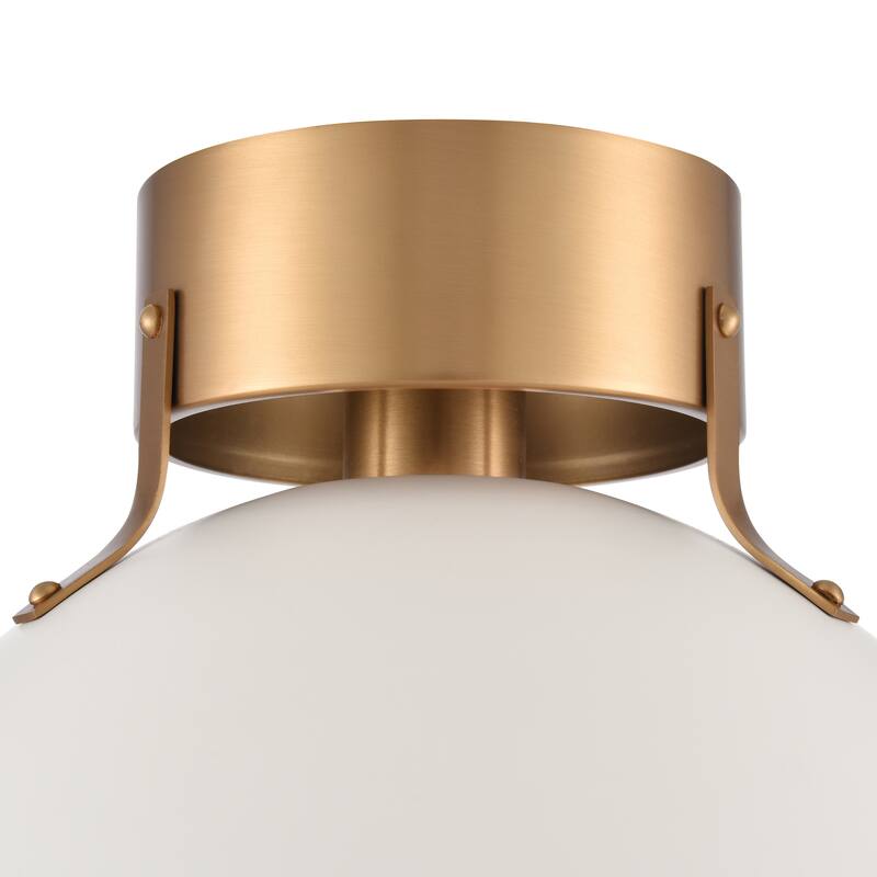 Elk Home Zayne Brushed Gold With Metal Shade 1 Light Semi Flush