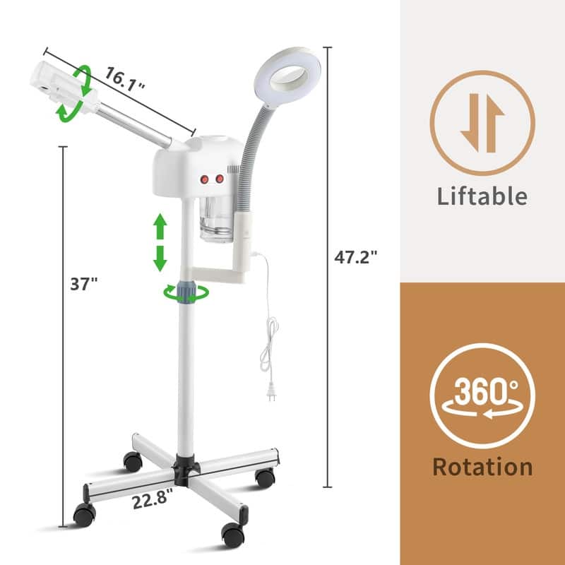 2 in 1 Facial Steamer with 3X Magnifying Lamp for Home Beauty Salon, Personal Skin Care Deep Cleaning