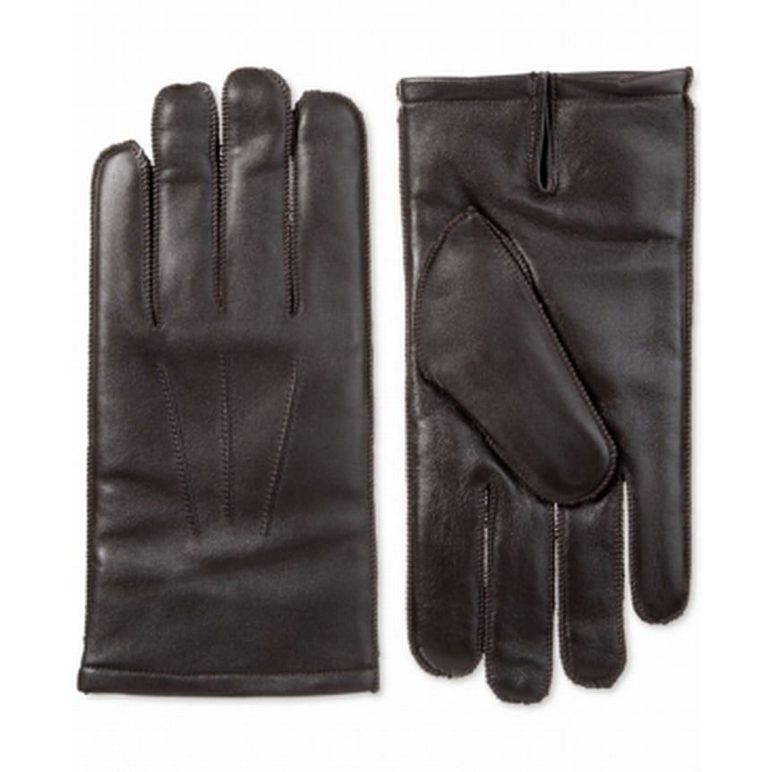 Men Driving Gloves Quilted Faux Leather Plush Lining Glove Windproof Touchscreen