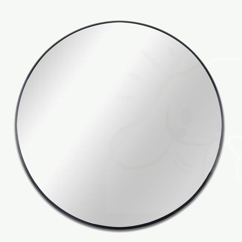 Circle Mirror 16 Inch Brushed Aluminum Frame