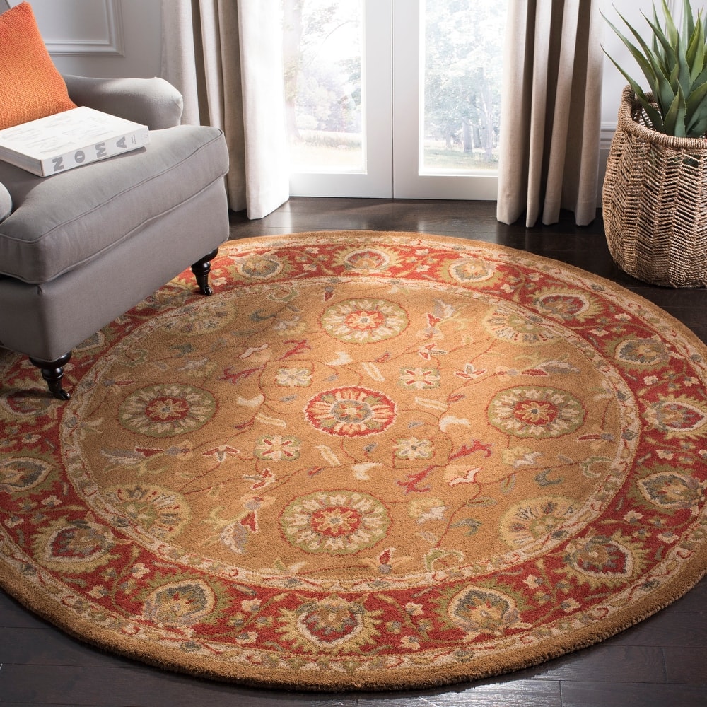 SAFAVIEH Handmade Heritage Field Flowers Traditional Oriental Wool Rug