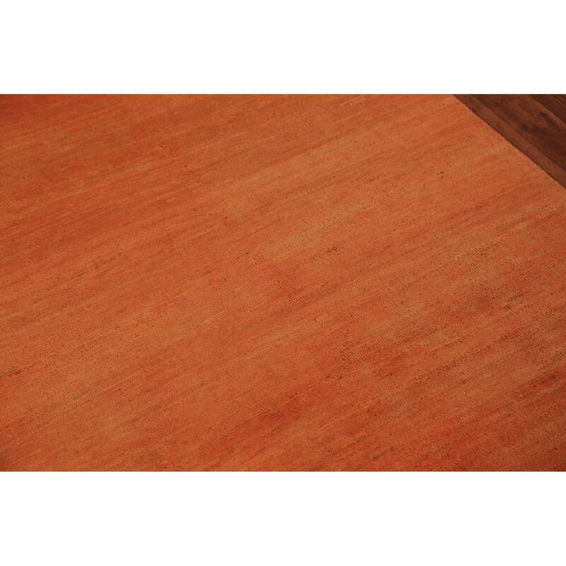 Orange Gabbeh Oriental Rug Hand-Knotted Foyer Wool Carpet - 3'4" x 4'10"
