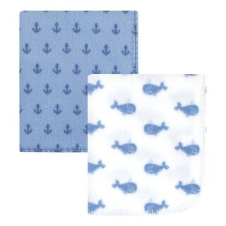 Hudson Baby Infant Boy Fleece Blankets, Blue Whales, One Size - Blue Whales - One Size
