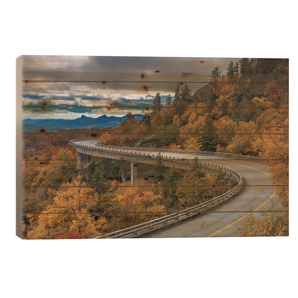 Through Blue Ridge Print On Wood by Jon Bilous - Multi-Color