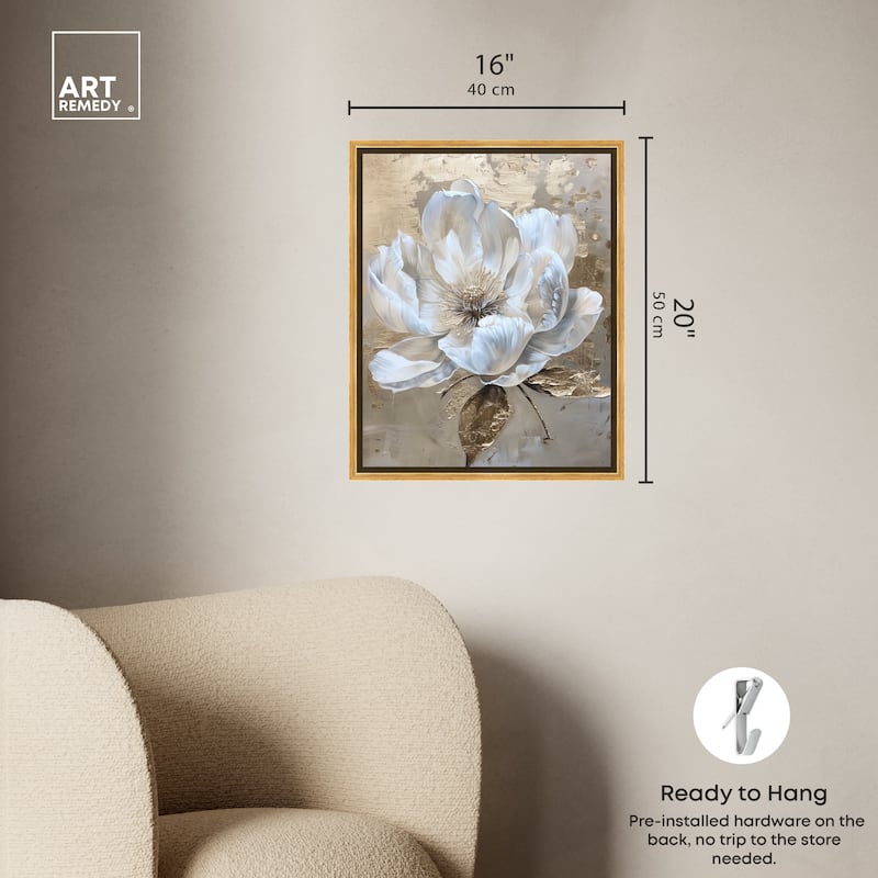 Art Remedy Athenas Flower Framed Floral Fine 1 Piece Canvas Wall Art