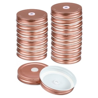30Pcs 70mm Tinplate Mason Jar Lids Regular Mouth with Straw Hole