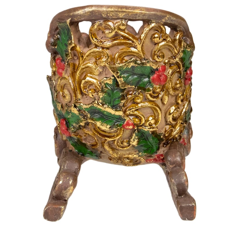 8.75" Brown and Gold Sleigh Tabletop Christmas Decoration