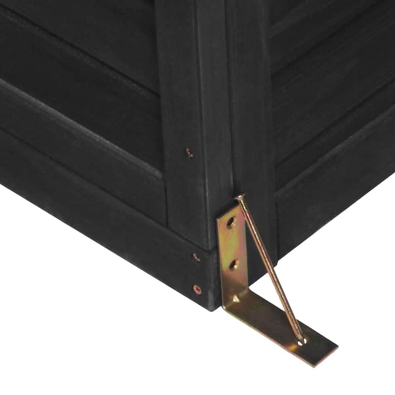 Outdoor Black Wooden Greenhouse with 4 Independent Skylights and 2 Folding Middle Shelves