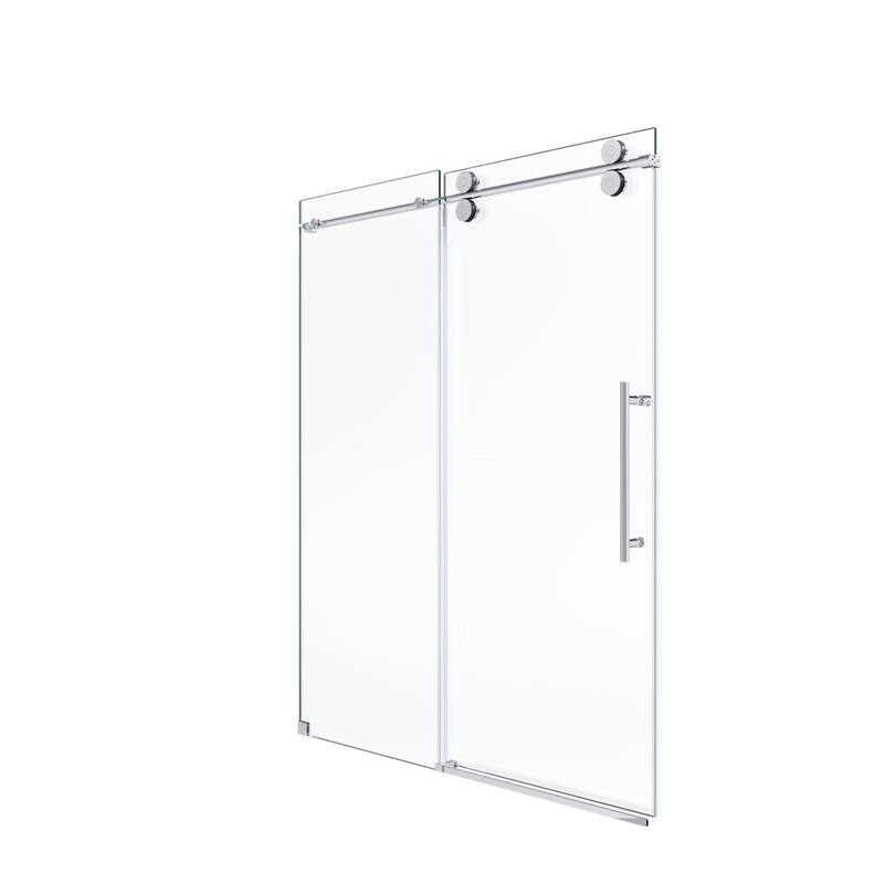 GDFStudio - Modern America Design Frameless Double Sliding Shower Door with 5/16" SGCC Tempered Glass & Stainless Steel Hardware