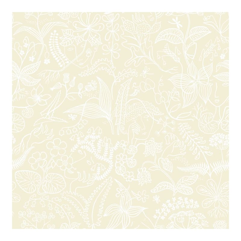 Borastapeter Grazia Beige Floral Silhouette Wallpaper - 20.9 x 396 x 0.025