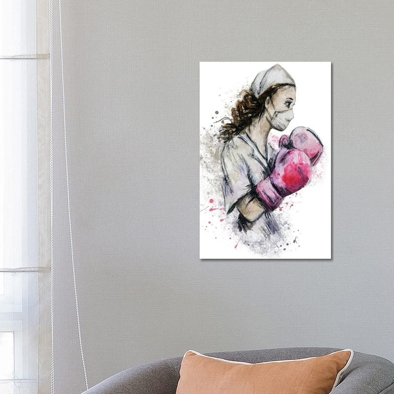 iCanvas "Fighting Nurse II" by Ephrazy Graphics Canvas Print - 26x18x1.5
