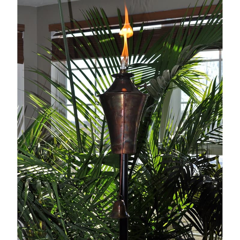 Kona Deluxe Garden Torches (Set of 2) - Kona Deluxe Copper Burn Garden Torch