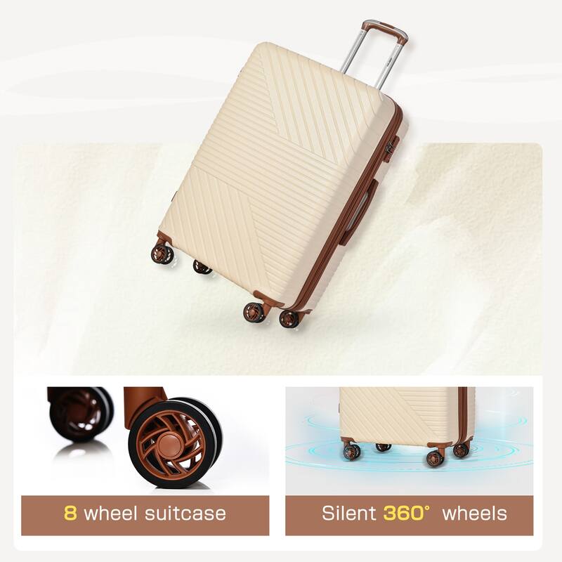 3 Piece Hardshell Luggage Spinner 8 Wheels Suitcase Sets (20"24"28")