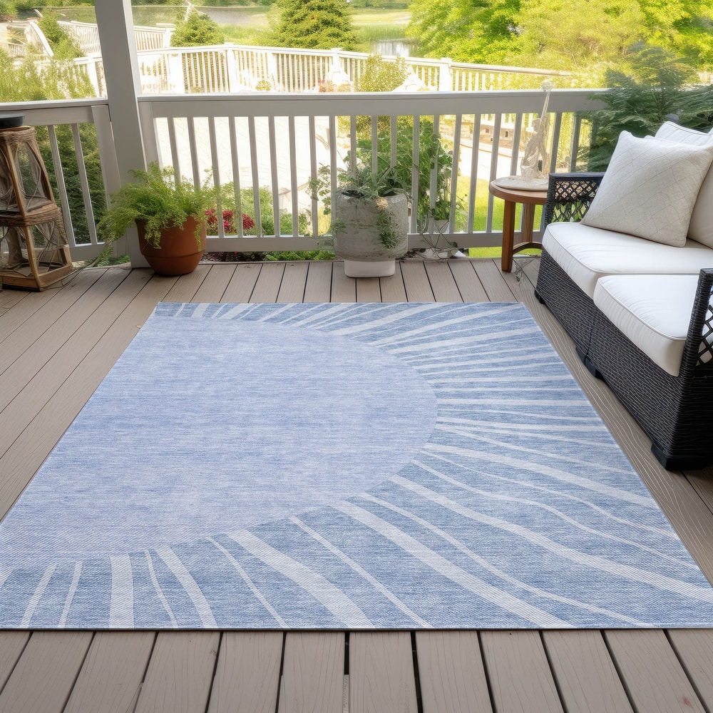 Machine Washable Indoor/ Outdoor ChantilleSunburst Modern Rug