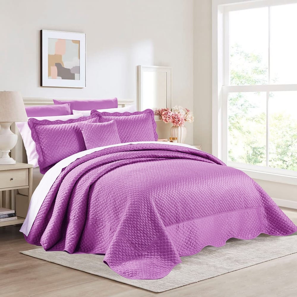 BNF Home Oversized Matte Satin 4-piece Bedspread Set