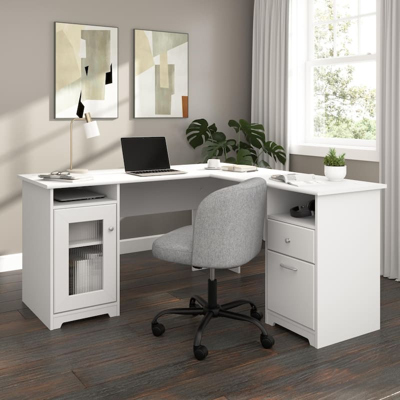 Bush Home Cabot 60W L Shaped Computer Desk with Storage
