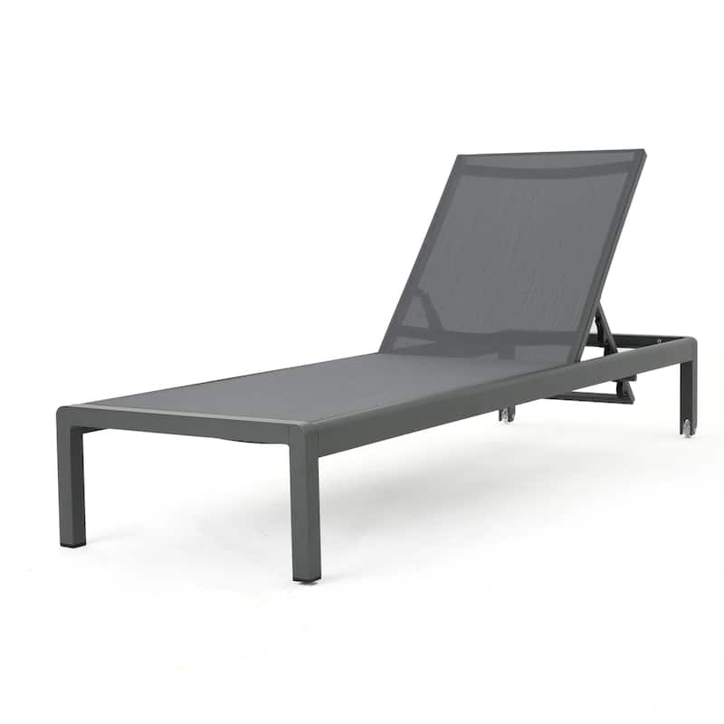 Cape Coral Outdoor Aluminum Chaise Lounge (Set of 2) by Christopher Knight Home - 77.56" D x 25.20" W x 11.80" H