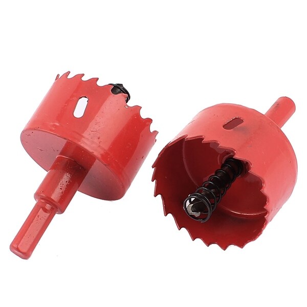 Unique Bargains 50mm Toothed BI Metal Hole Saw Cutter Drill Bit Red 2 Pcs for Aluminum Iron Wood