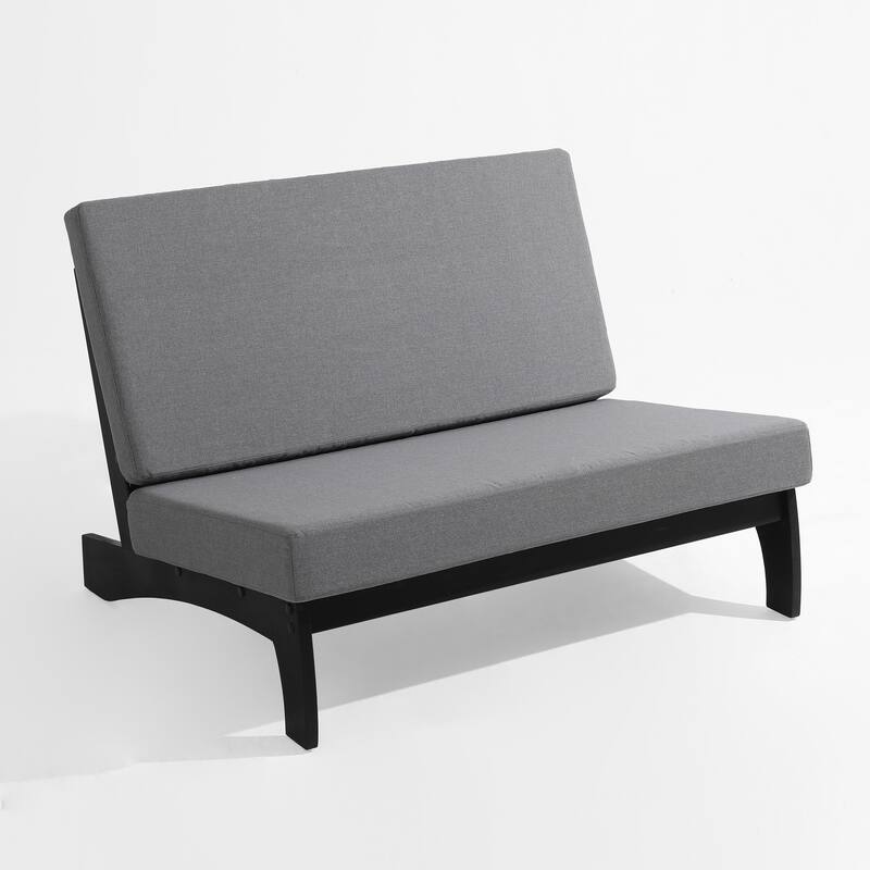 Wood Outdoor Sectional Furniture 2 Seat Armless Patio Sofa