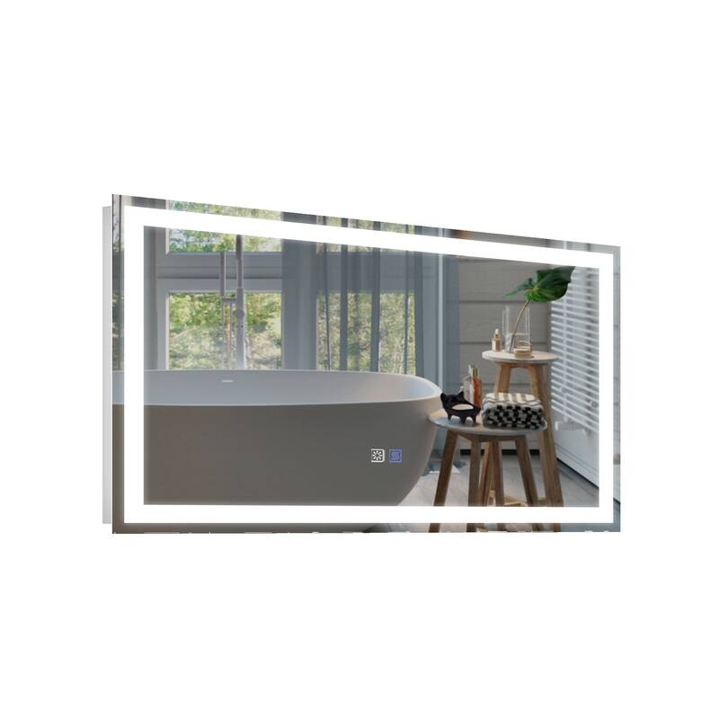 Wall Mounted Bathroom Rectangle Front And Back light LED Mirror With Anti Fog And Dimmable