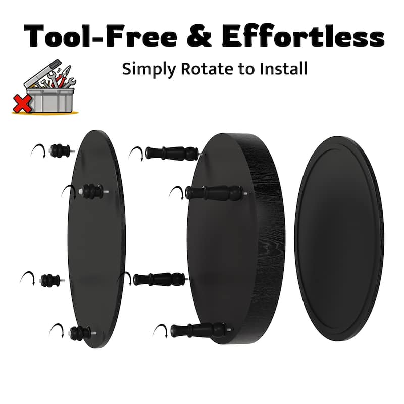 31.5" Modern Round Flip-top Coffee Table with Hidden Compartment