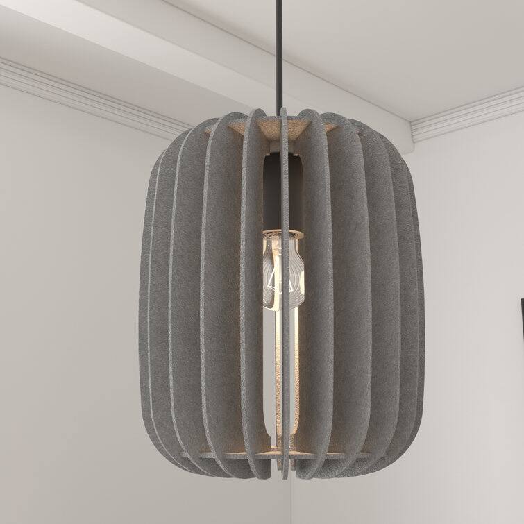 Acroma 1-Light Modern Pendant Light Fixture with Felt Shade