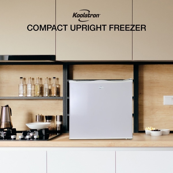 Koolatron 1.2 Cu ft Compact Upright Freezer, White