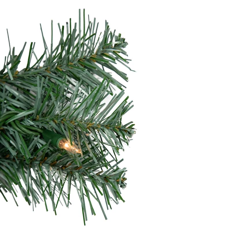 9' x 12" Colorado Blue Spruce Artificial Christmas Garl, Clear Lights