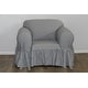 preview thumbnail 9 of 7, Ruffled Cotton Arm Chair Slipcover