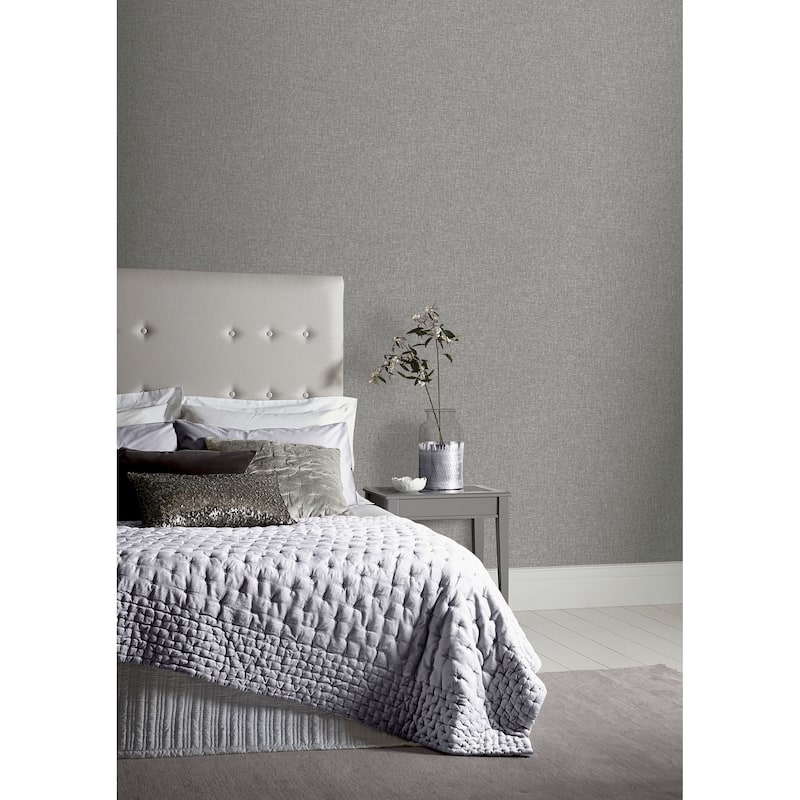 Arthouse Maisie Grey Linen Wallpaper