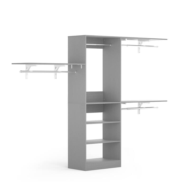 96'' W Tower Closet Organizer with DIY Shelves for Walk-in & Reach-in Closet