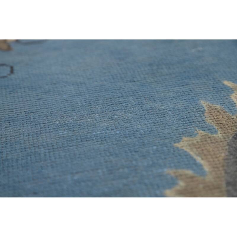 Blue Tabriz Persian Vintage Rug Handmade Wool Carpet - 9'7" x 13'0"