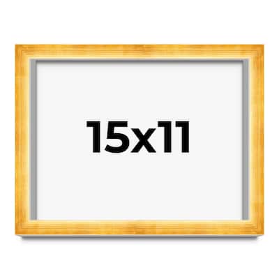 15x11 Shadow Box Frame Gold | 1.625 Inches Deep Real Wood Traditional