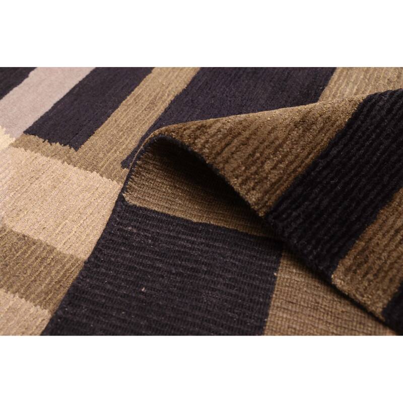 ECARPETGALLERY Hand-knotted Opulence Olive Silk, Wool Rug - 6'0 x 8'9