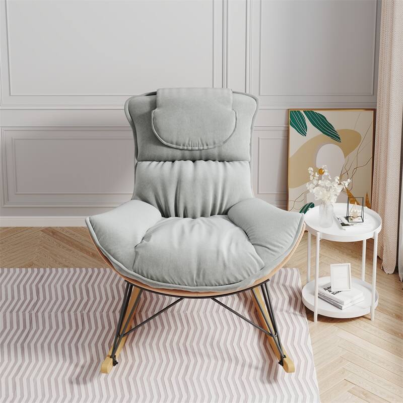 Leisure Single Rocking Chair, Detachable and Washable Seat Cushion