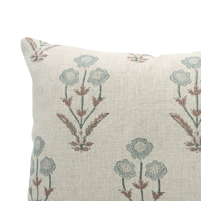 Fabdivine Thick Linen Block Print Pillow Cover Farmhouse Sofa, Amitabh