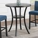preview thumbnail 3 of 17, Roundhill Furniture Biony 3-Piece 36" Round Espresso Bar Table with 2 Nail Head Barstools