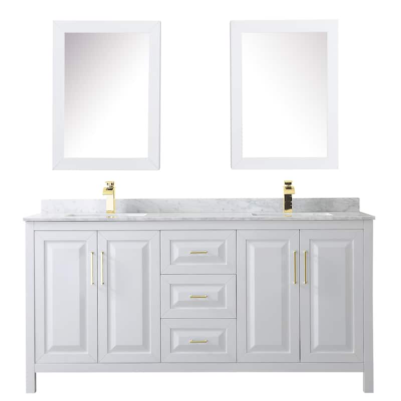 Daria 72-inch Double Vanity, Marble Top, Medicine Cabinets