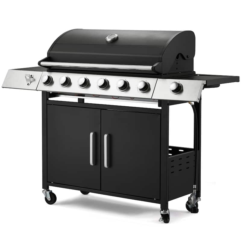 3-Burner Propane Grill with Side Burner, Locking Wheels, 395 Sq. In. Cooking Area, 36,000 BTU