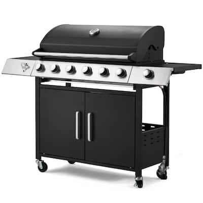 3-Burner Propane Grill with Side Burner, Locking Wheels, 395 Sq. In. Cooking Area, 36,000 BTU