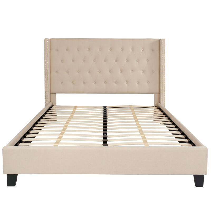 Tufted Platform Bed with 10 Inch Pocket Spring Mattress