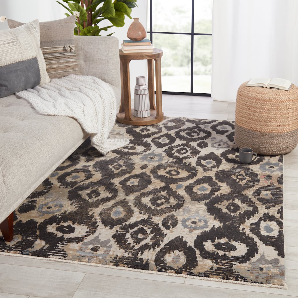 Nikki Chu Livio Ikat Black/ Tan Area Rug