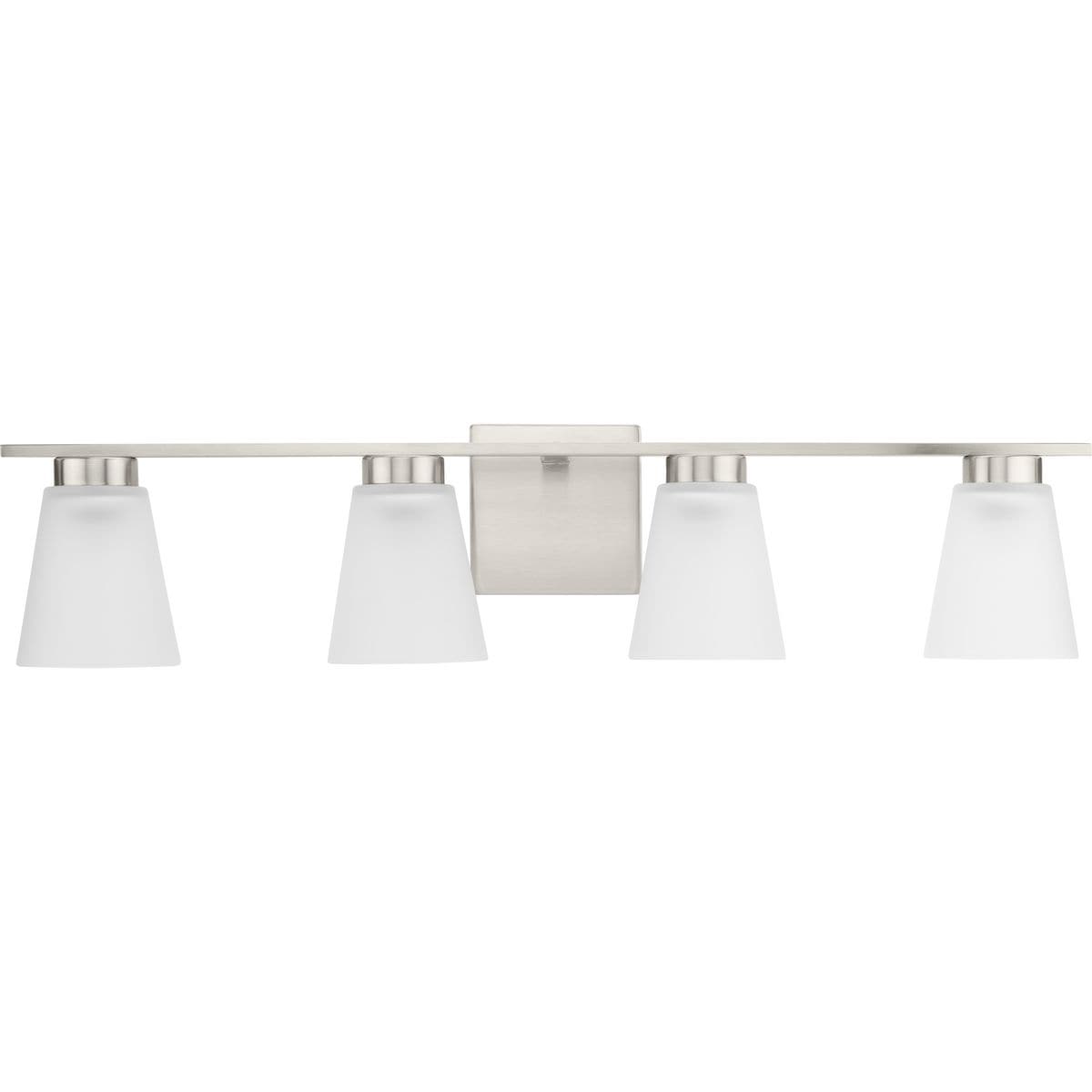 4 Light Bath Vanity Light Brushed Nickel Progress Lighting Tanner P300502 009