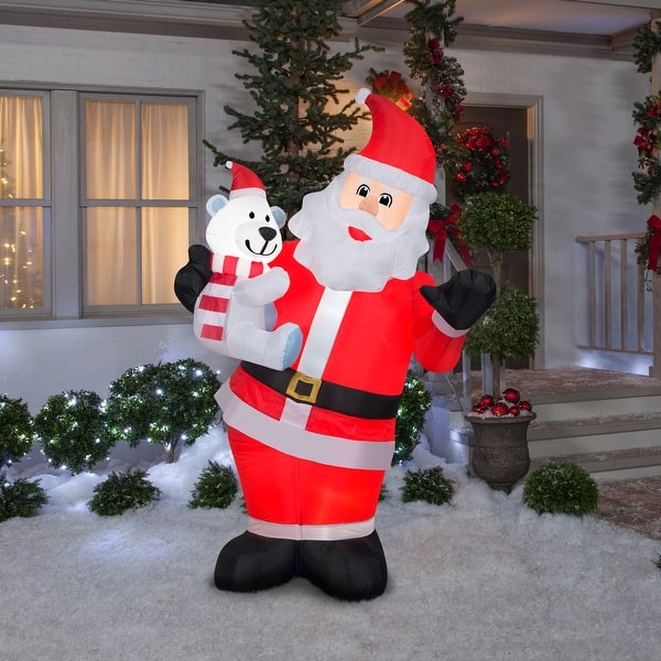 Christmas Inflatable 6 ft. H Animated Swaying Santa With Polar Bear ...