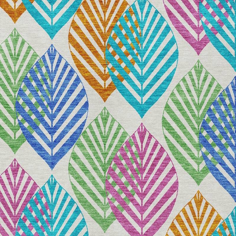 HomeRoots Floral Transitional Rectangle Outdoor Rug