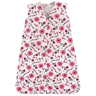 Hudson Baby Infant Girl Cotton Sleeveless Wearable Sleeping Bag, Sack, Blanket, Botanical