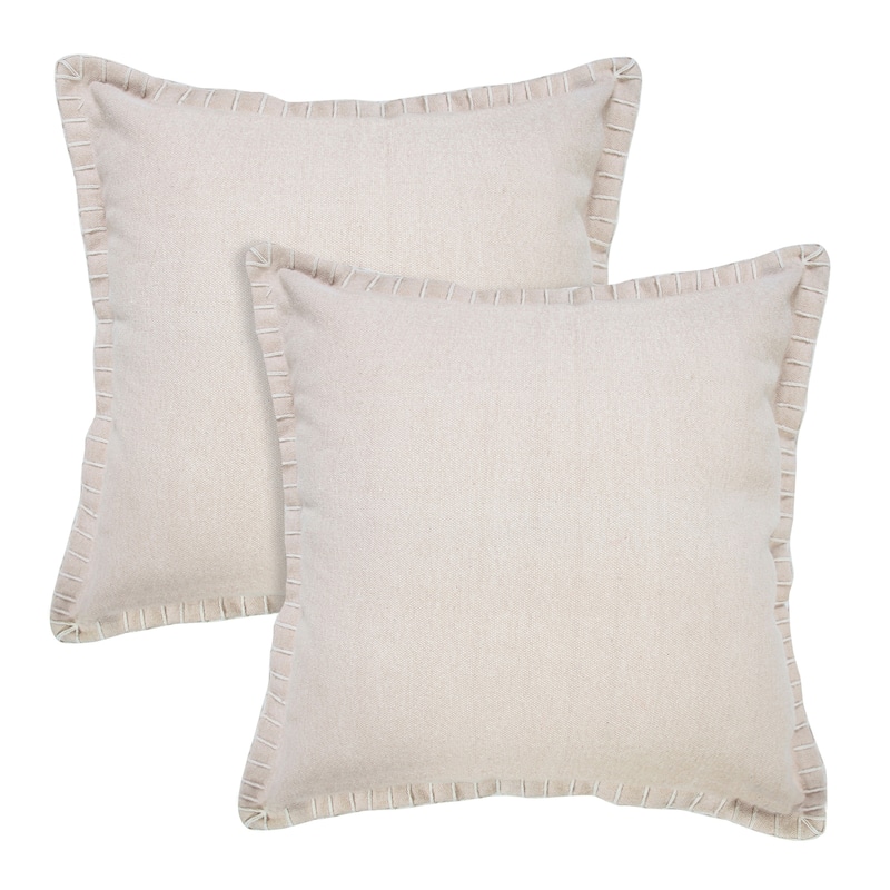 Sevita Guapo Casual Solid Stitched Edge Cotton Throw Pillow