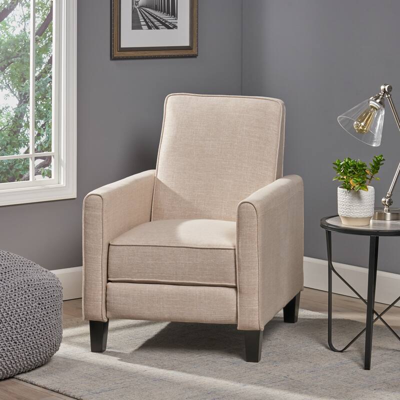 Roomfitters Fabric Push Back Chair for Elegant Home Decor, Navy Blue