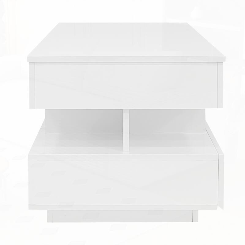 Lift-Top Coffee Table with High-Gloss Finish for Living Room