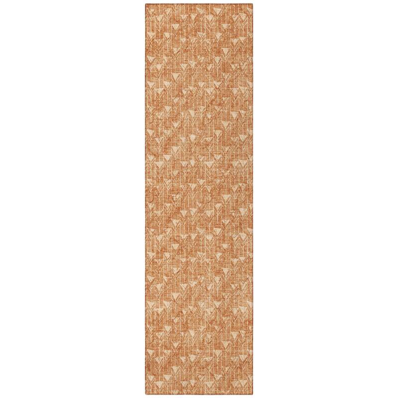 Almilu Abstract Shapes Weather Resistant Blended Style Runner Outdoor Rug - 8' Runner